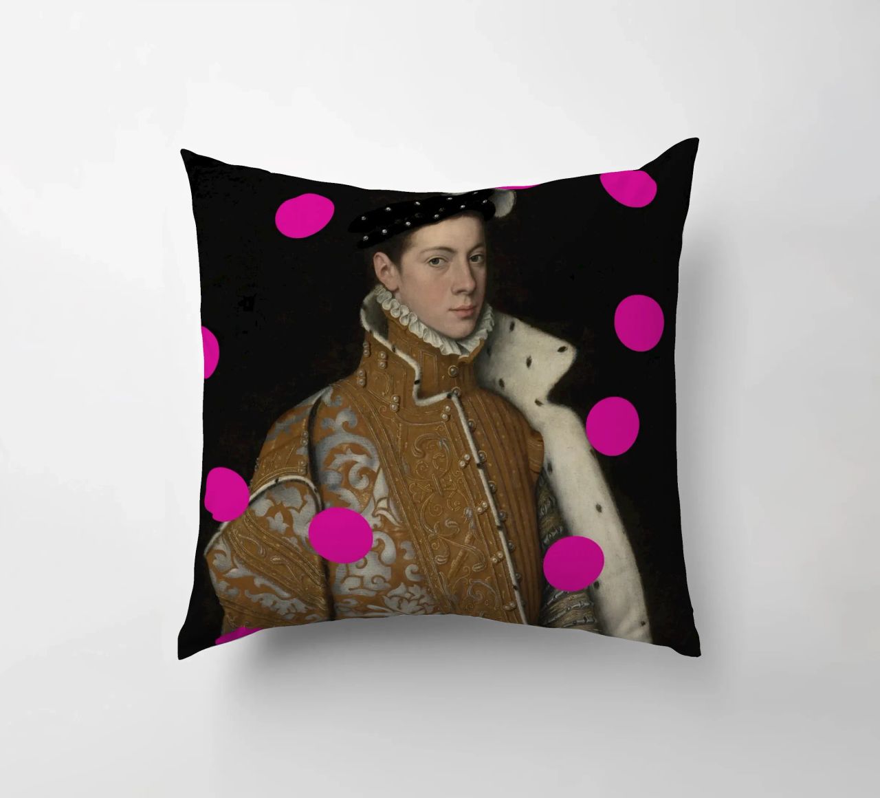 Man with Pink Dots cuscino da GraceDigitalArtCo
