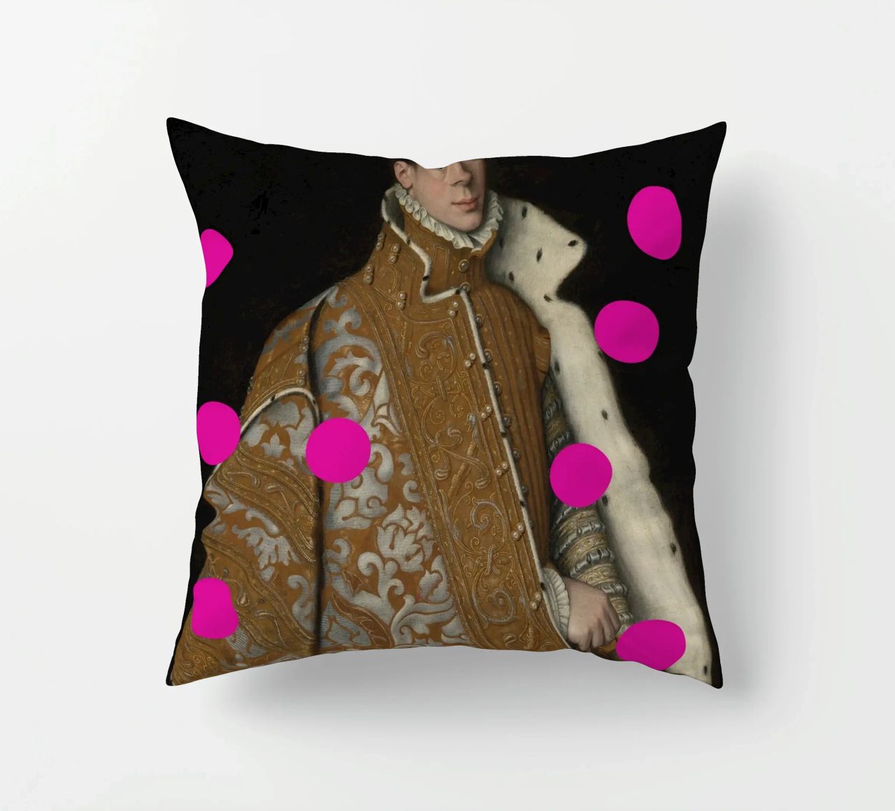 Man with Pink Dots cuscino da GraceDigitalArtCo