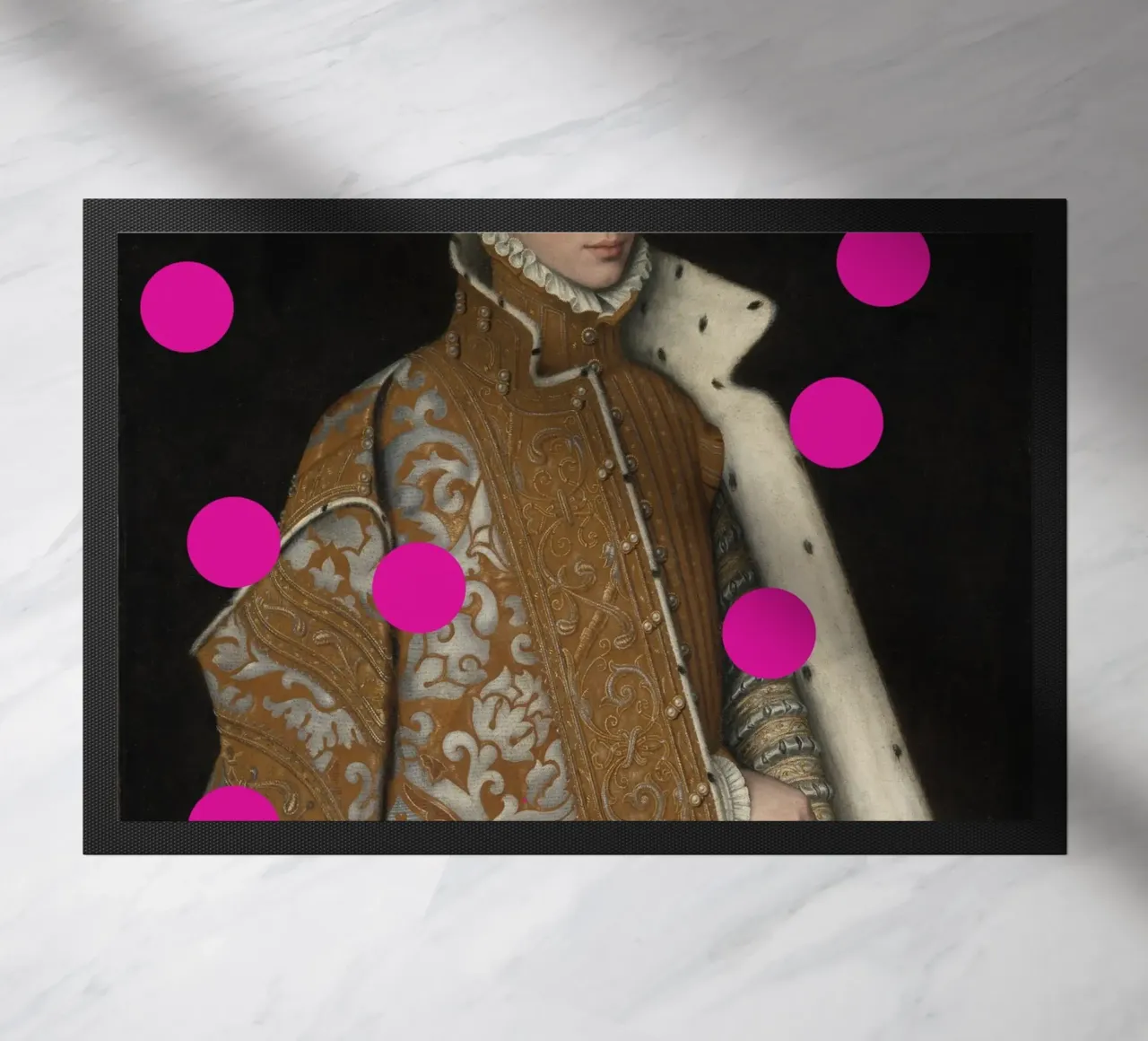 Man with Pink Dots deurmat van GraceDigitalArtCo