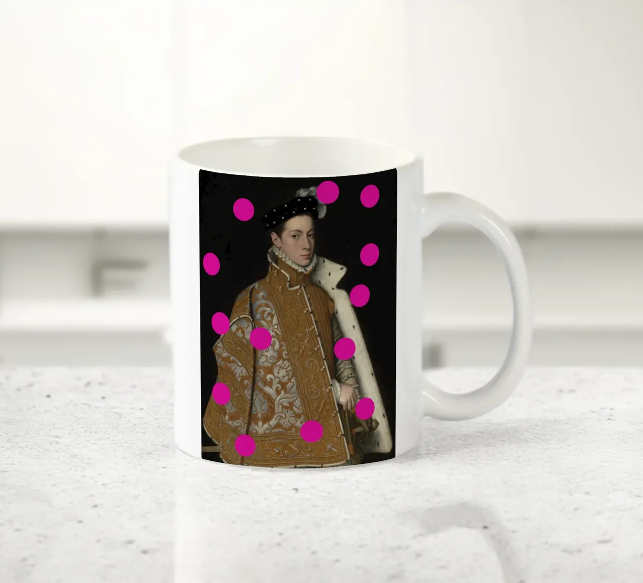 Man with Pink Dots mug en céramique de GraceDigitalArtCo