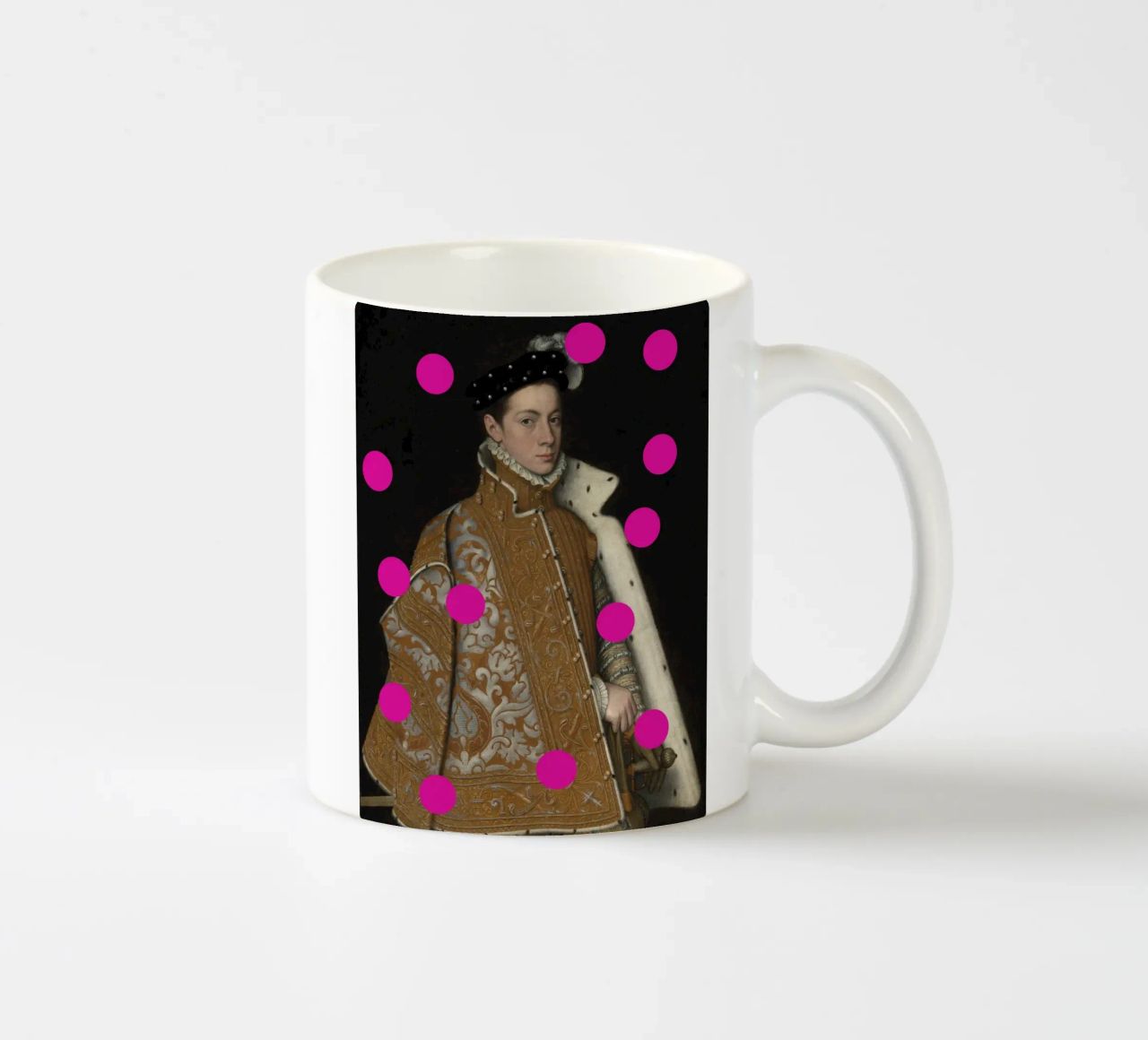 Man with Pink Dots tazza in ceramica da GraceDigitalArtCo