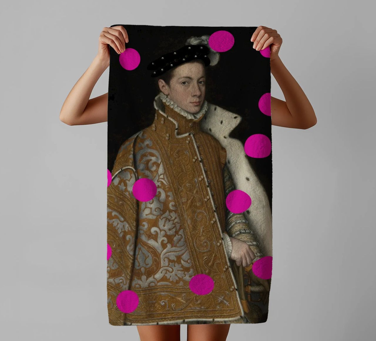 Man with Pink Dots asciugamano da bagno da GraceDigitalArtCo
