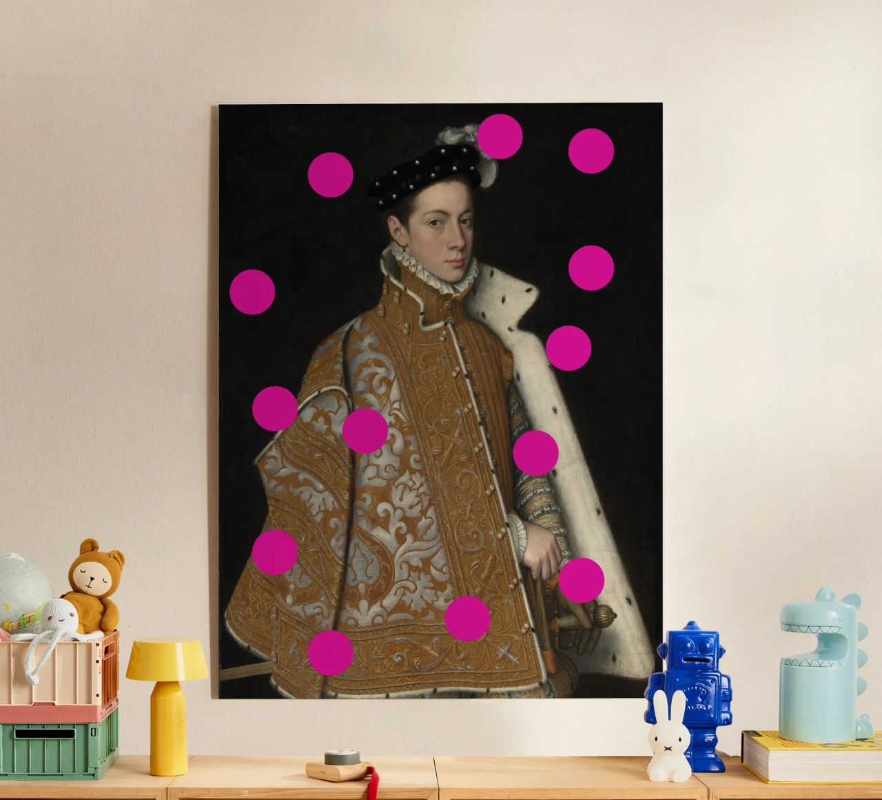 Man with Pink Dots plexiglass da GraceDigitalArtCo
