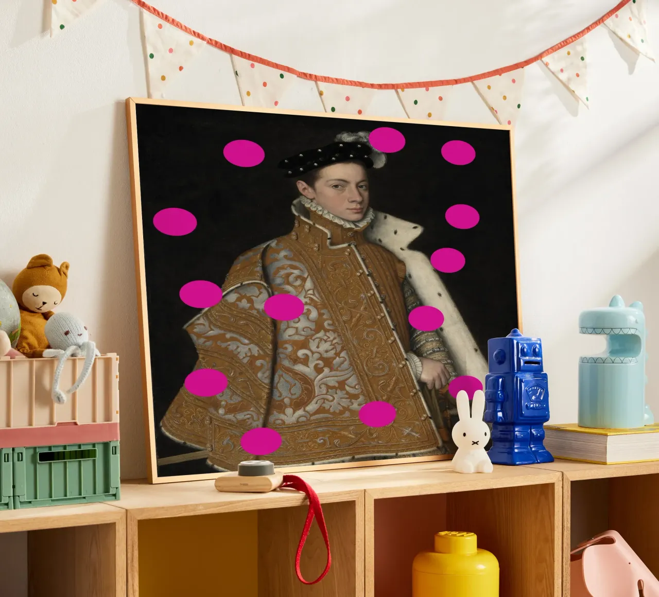 Man with Pink Dots poster da GraceDigitalArtCo