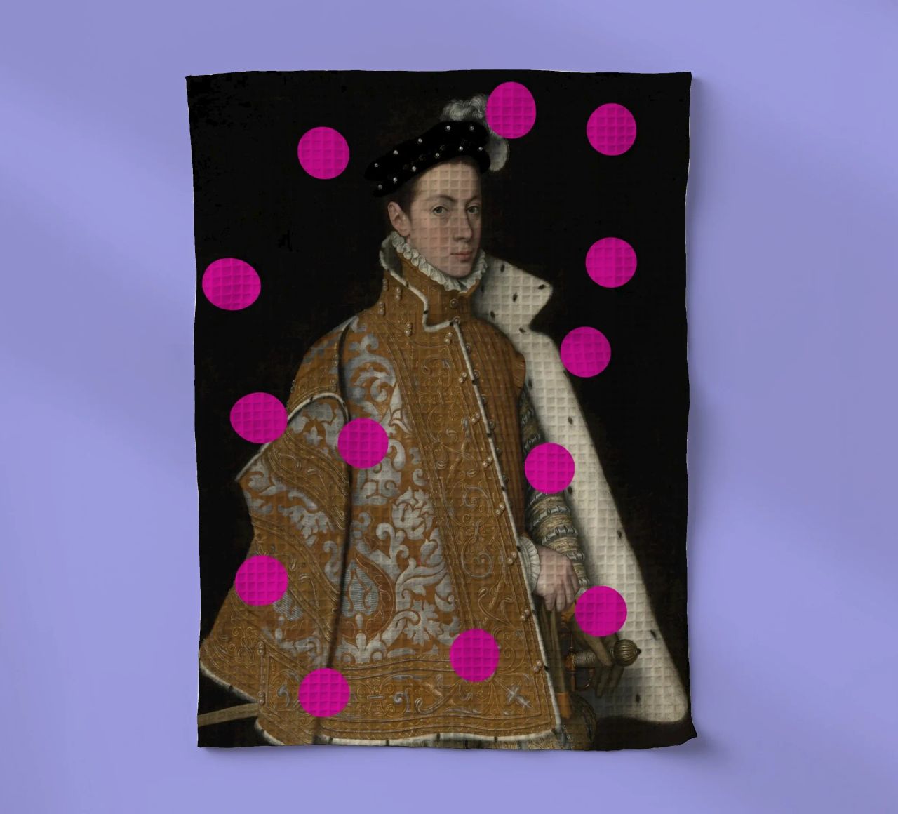 Man with Pink Dots canovaccio da cucina da GraceDigitalArtCo
