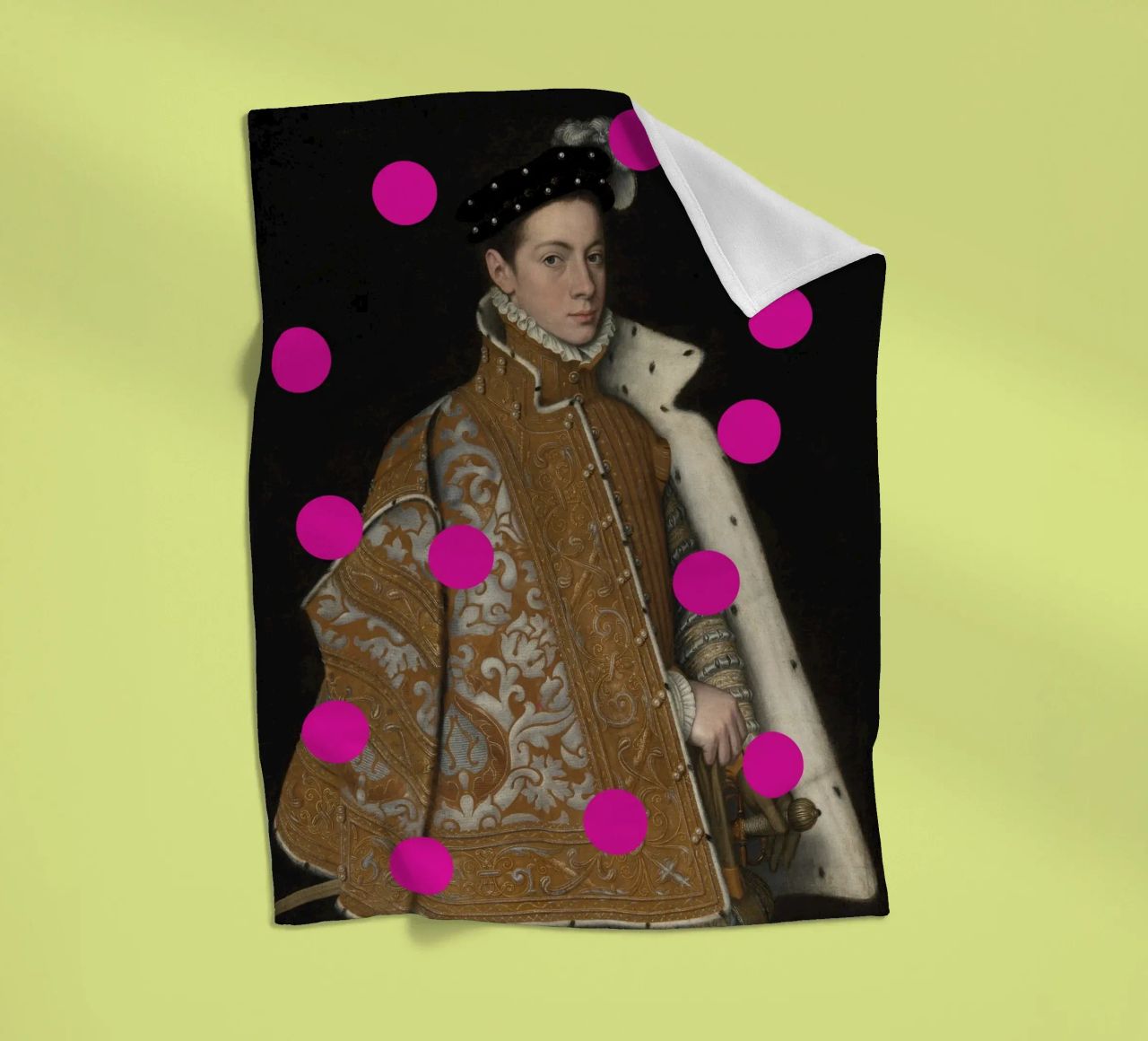 Man with Pink Dots coperta in pile da GraceDigitalArtCo