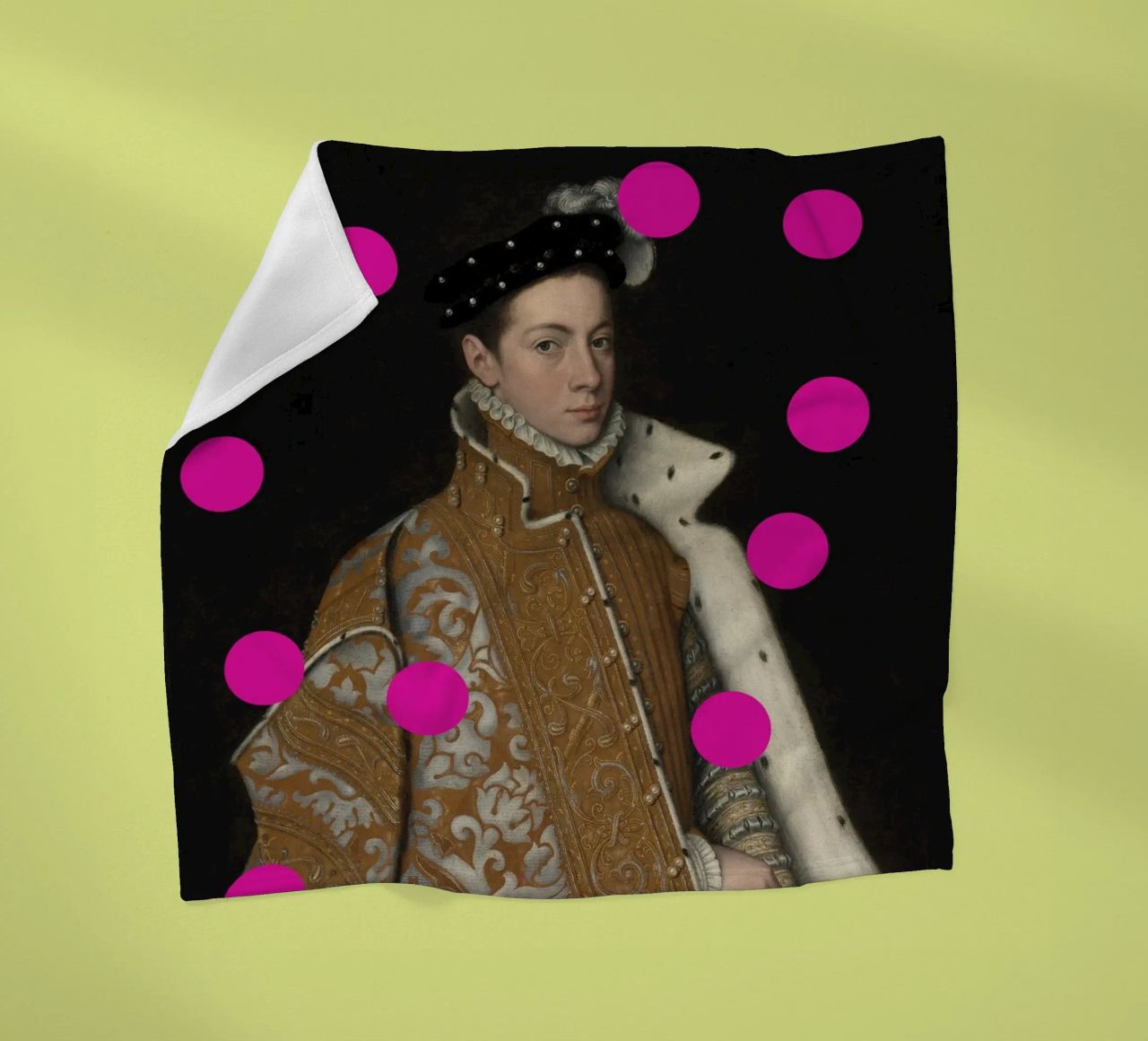 Man with Pink Dots coperta in pile da GraceDigitalArtCo