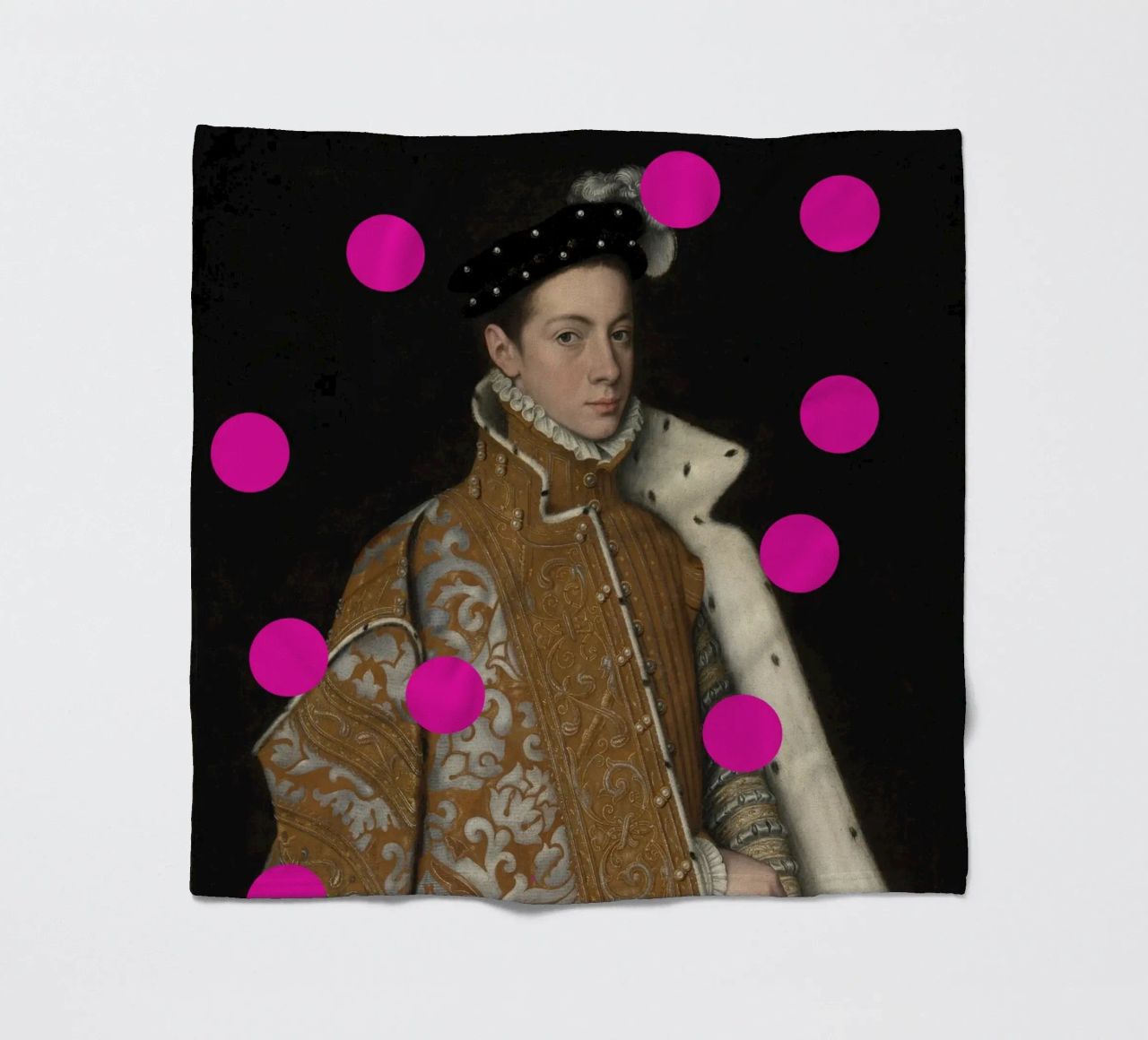 Man with Pink Dots coperta in pile da GraceDigitalArtCo