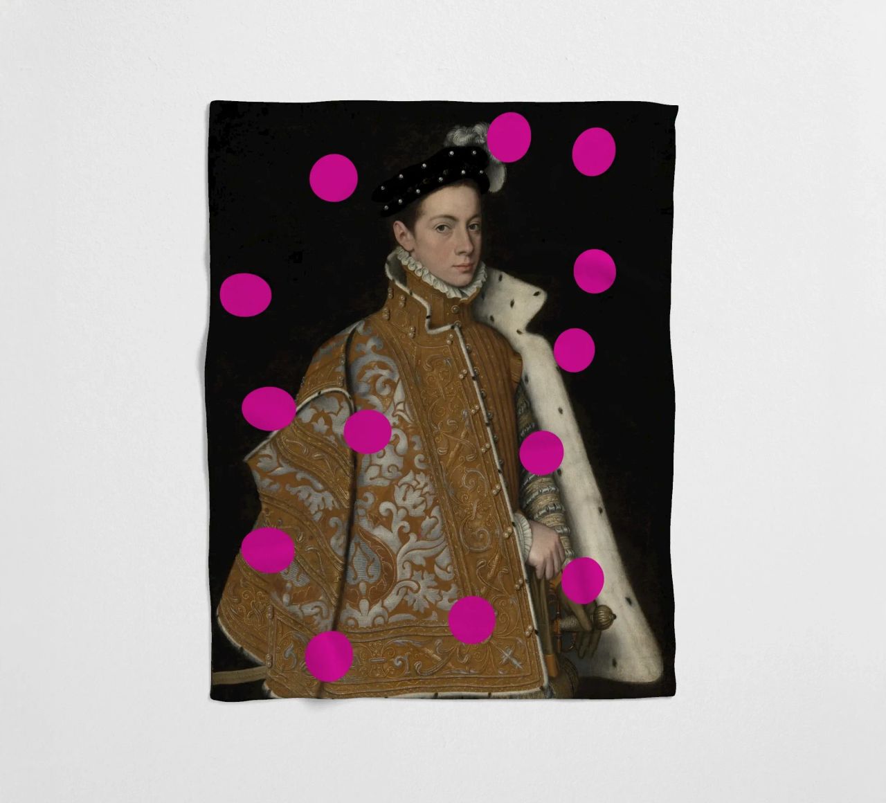 Man with Pink Dots coperta in pile da GraceDigitalArtCo