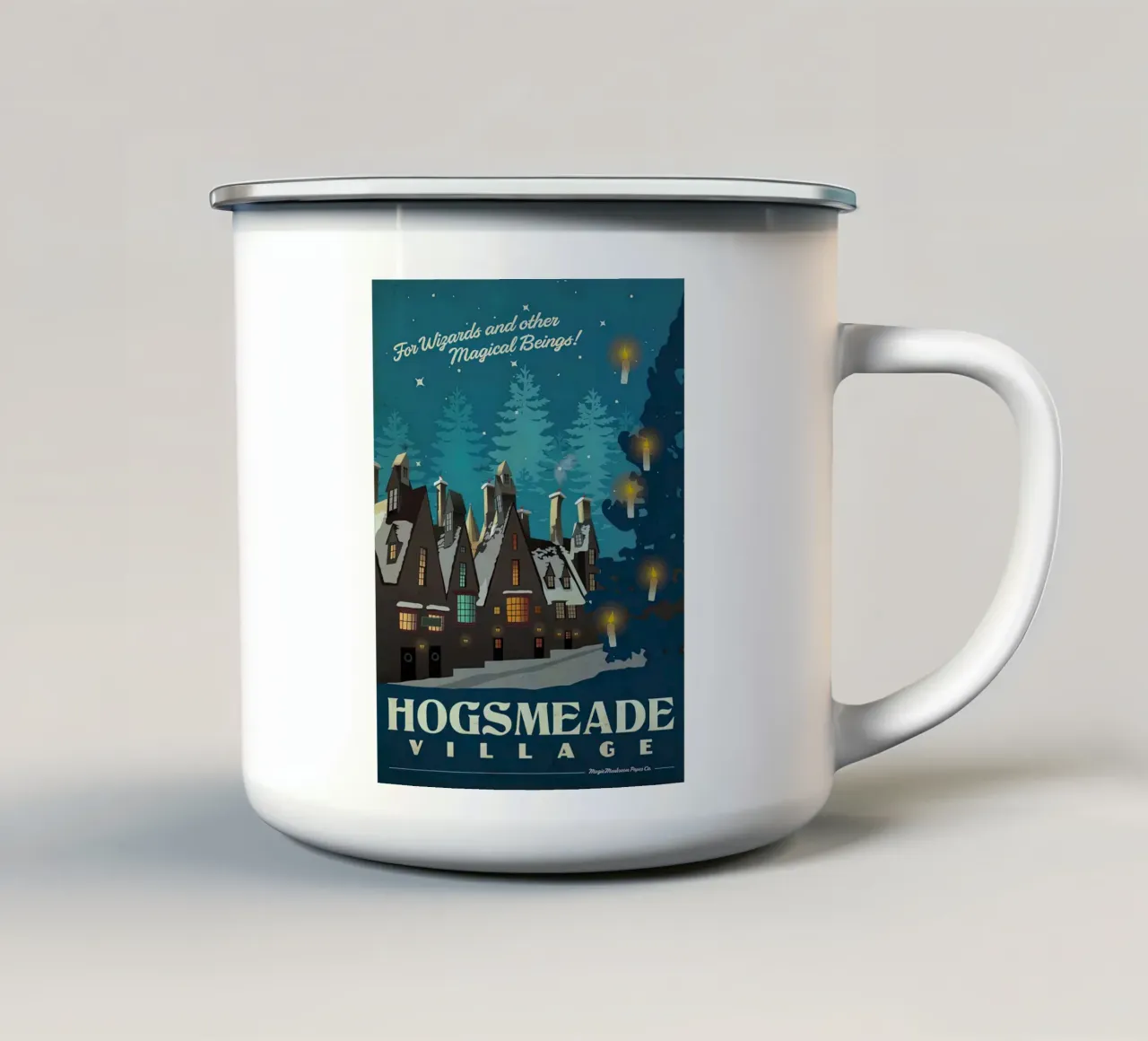 Villaggio di Hogsmeade tazza in smalto da Alice Slatera