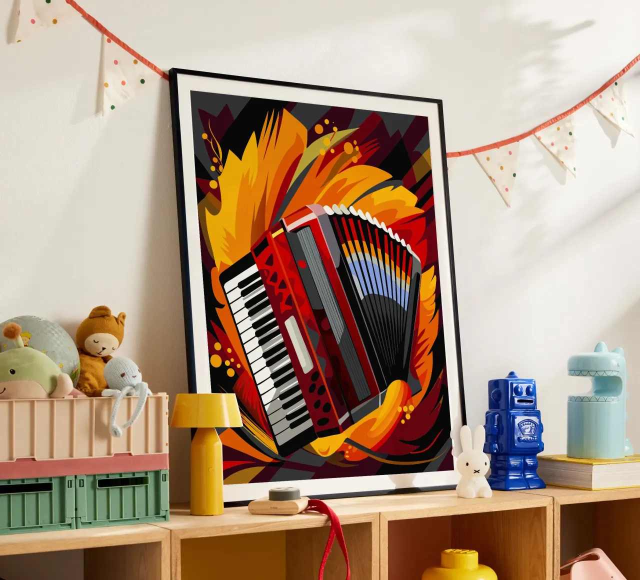 accordeon pittura arte moderna poster con telaio in plastica da jasmine