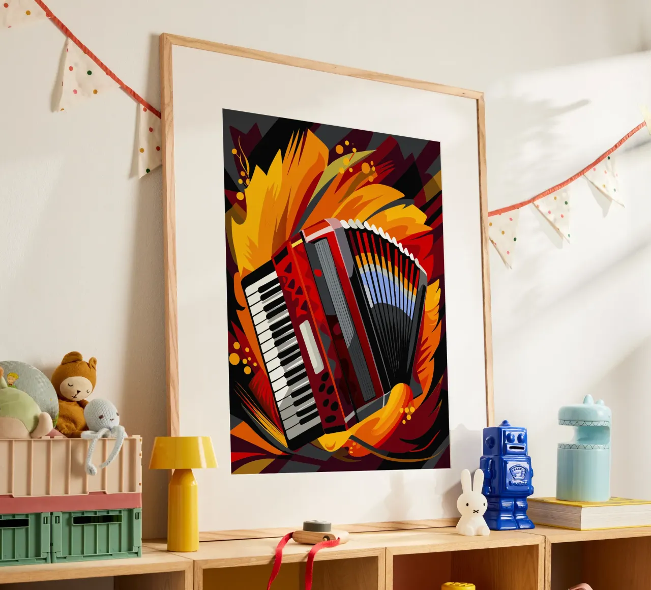 accordeon pittura arte moderna poster con telaio in plastica da jasmine