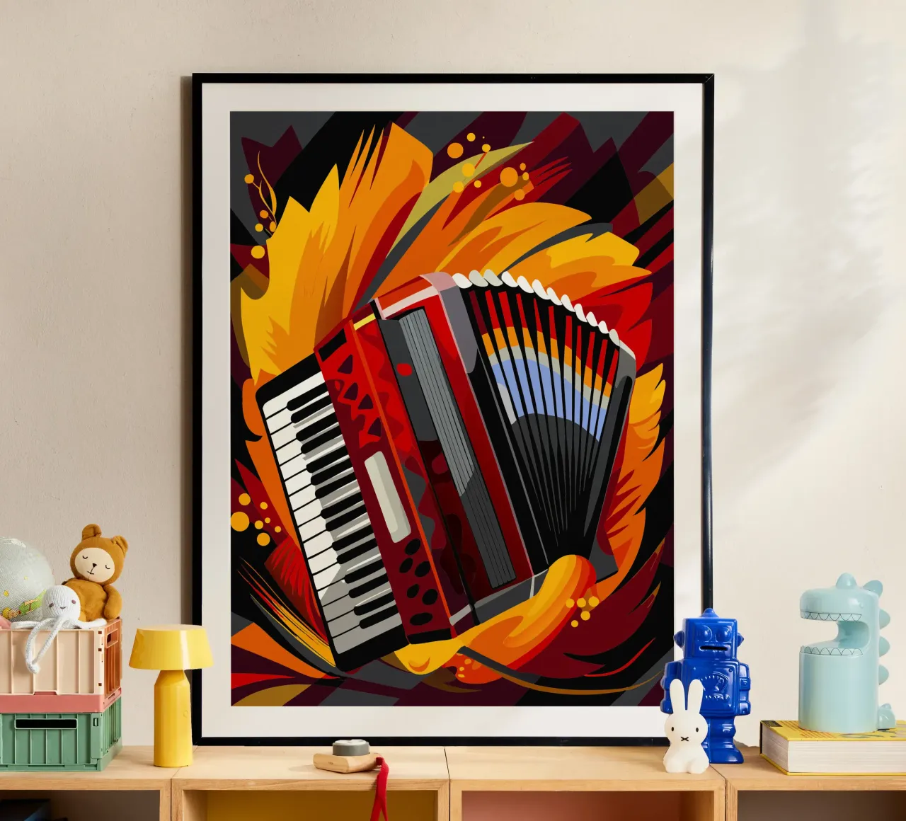accordeon pittura arte moderna poster con telaio in plastica da jasmine