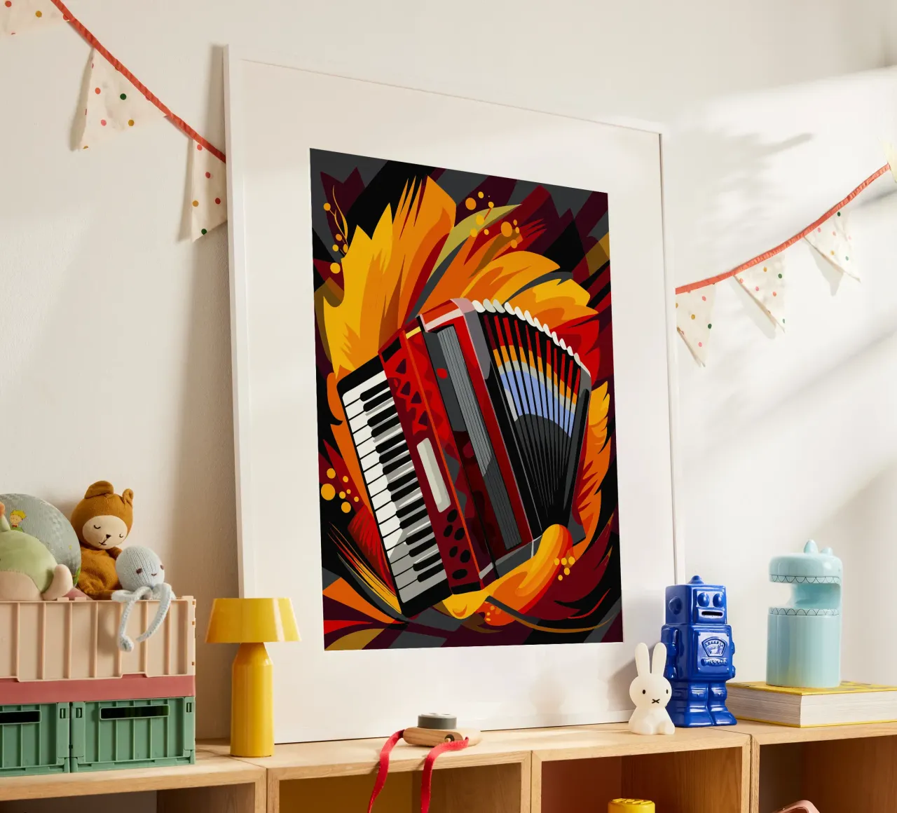 accordeon pittura arte moderna poster con telaio in plastica da jasmine