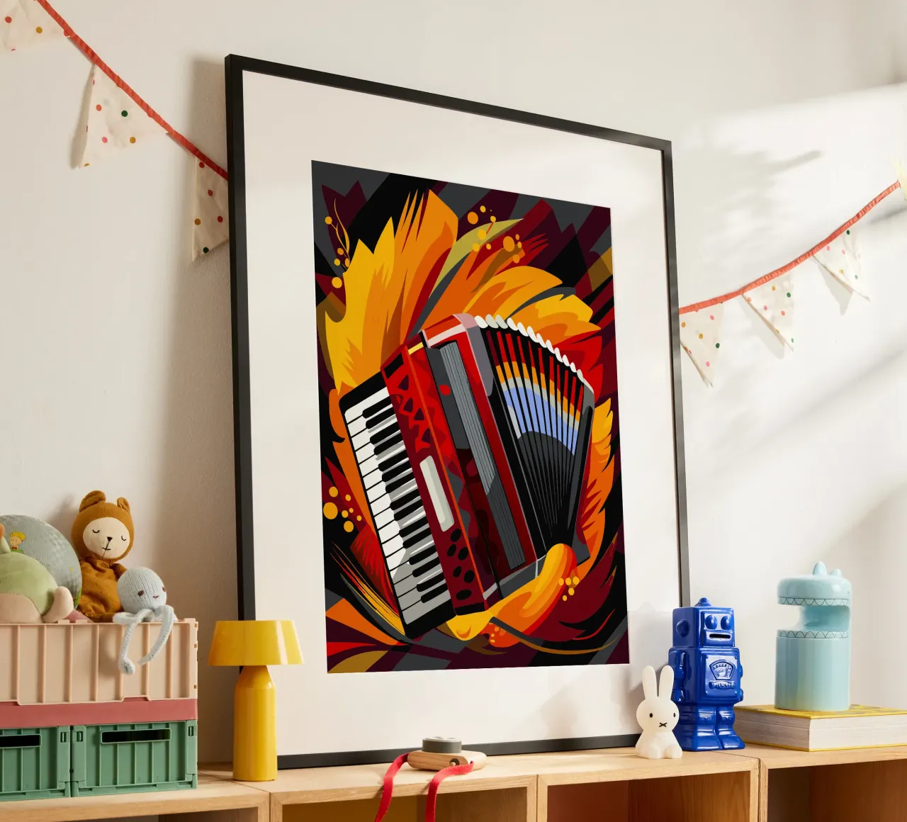 accordeon pittura arte moderna poster con telaio in plastica da jasmine