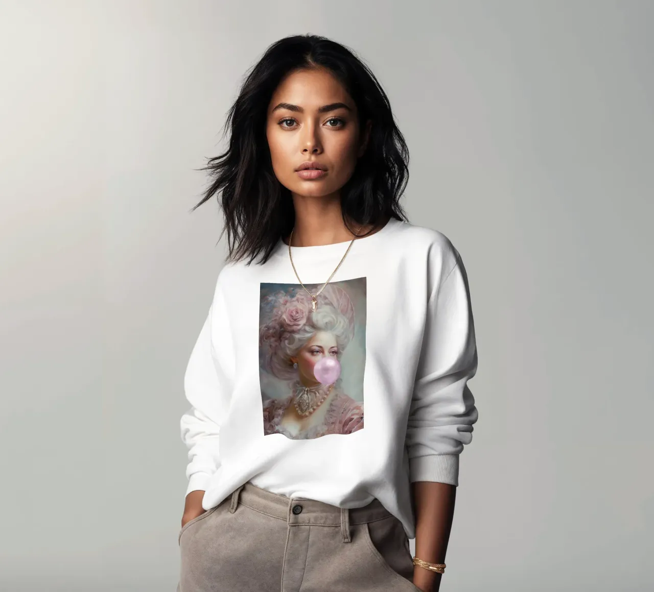 Marie-Antoinette Bubble-Gum Pink Sweatshirt von GraceDigitalArtCo