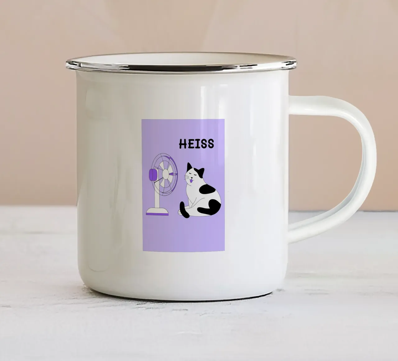 Cat Fanning tazza in smalto da OUR SHOP