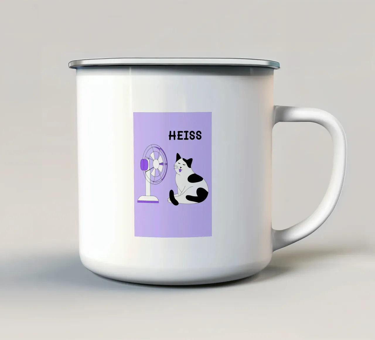 Cat Fanning tazza in smalto da OUR SHOP