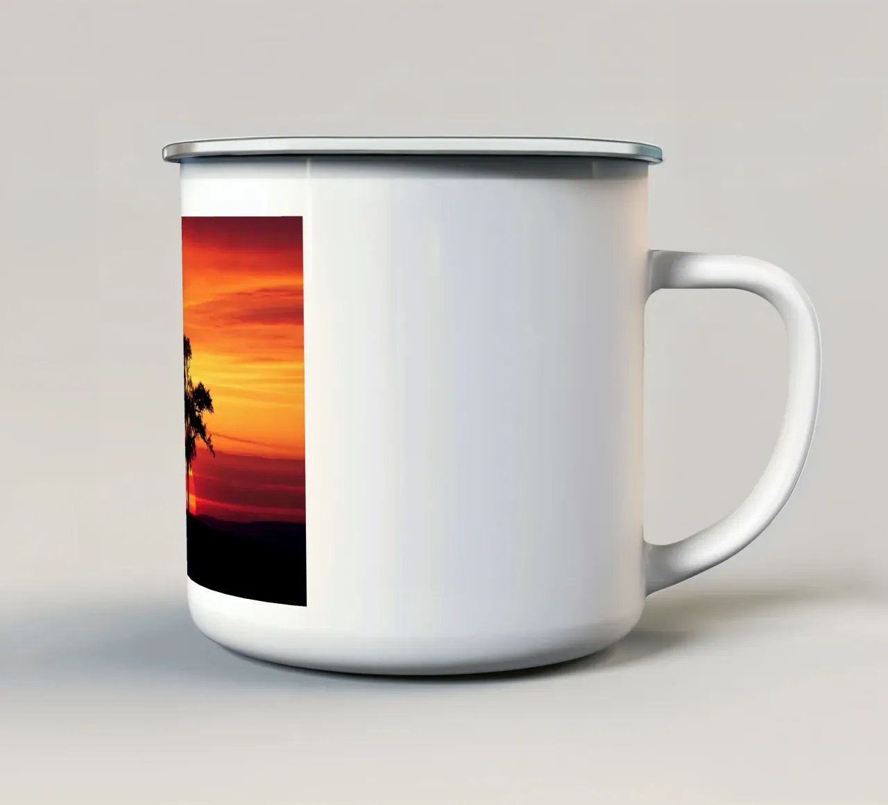 Silhouette del tramonto tazza in smalto da Artistic-shop