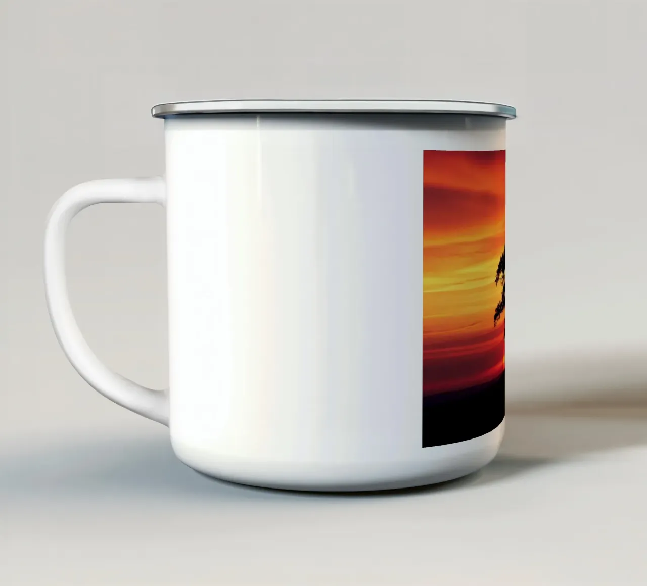 Silhouette del tramonto tazza in smalto da Artistic-shop
