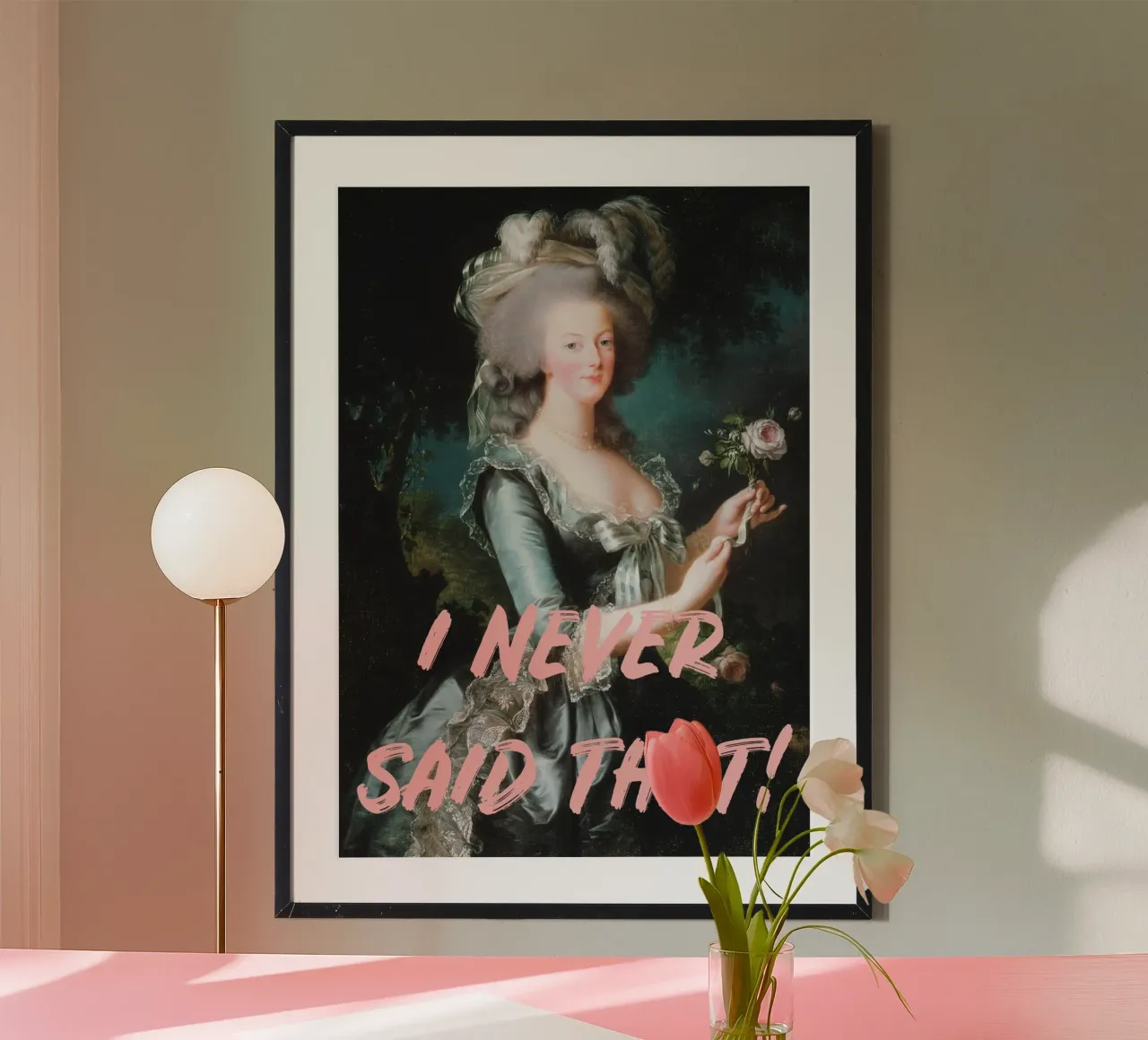 Marie-Antoinette - I never said that poster con telaio in alluminio da GraceDigitalArtCo