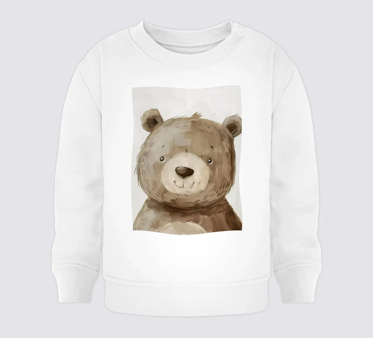 Illustrazione stilizzata di un cucciolo d'orso bruno sorridente felpa neonato da DesignDoodle