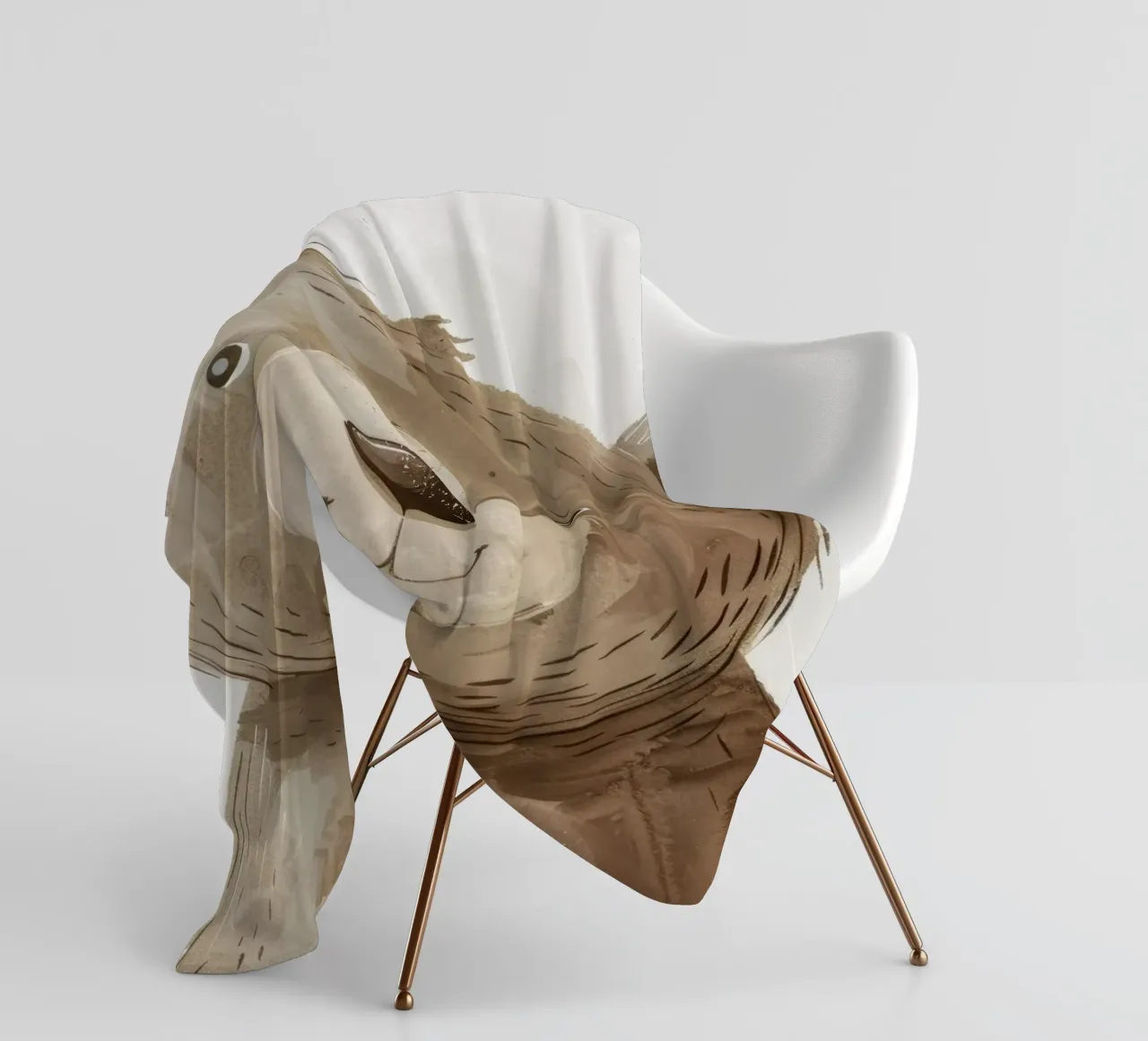 Illustrazione stilizzata di un cucciolo d'orso bruno sorridente coperta in pile da DesignDoodle