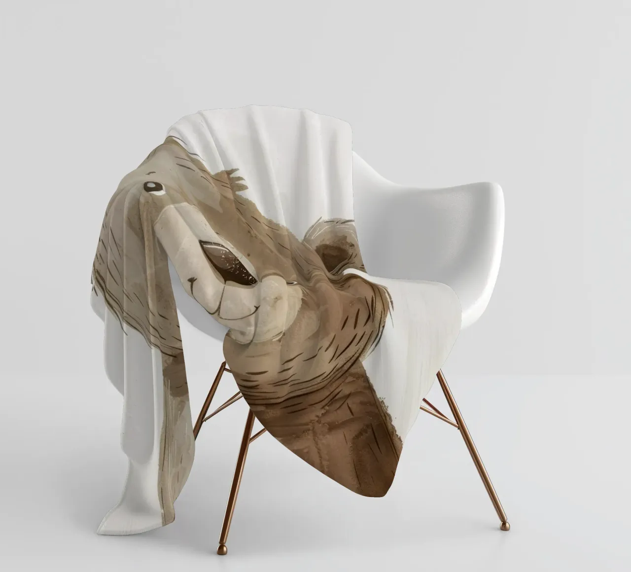 Illustrazione stilizzata di un cucciolo d'orso bruno sorridente coperta in pile da DesignDoodle