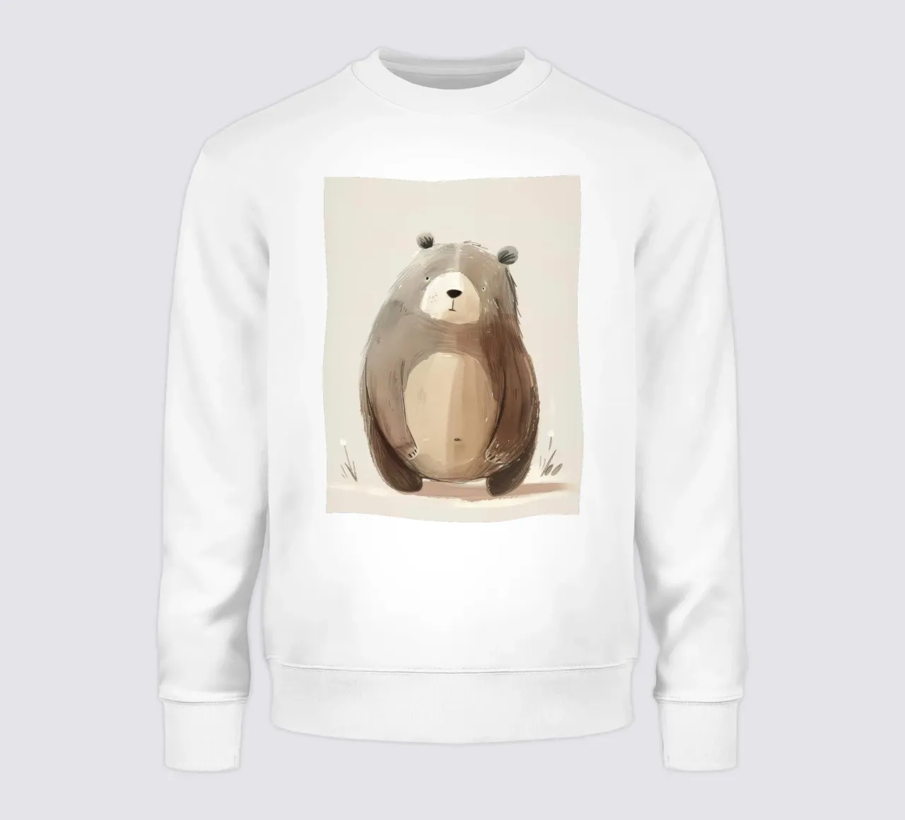 Illustrazione stilizzata ad acquerello di un orso bruno felpa da DesignDoodle