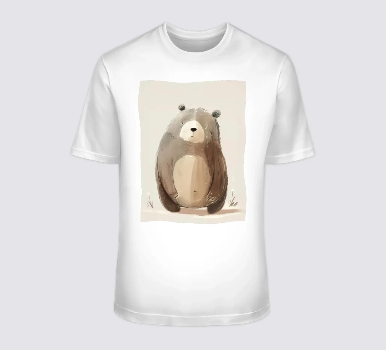 Illustrazione stilizzata ad acquerello di un orso bruno t-shirt da DesignDoodle