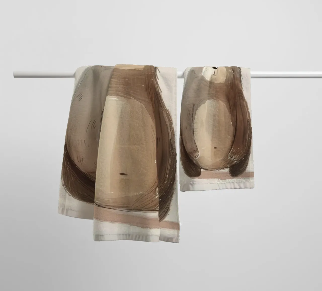 Illustrazione stilizzata ad acquerello di un orso bruno asciugamano da bagno da DesignDoodle
