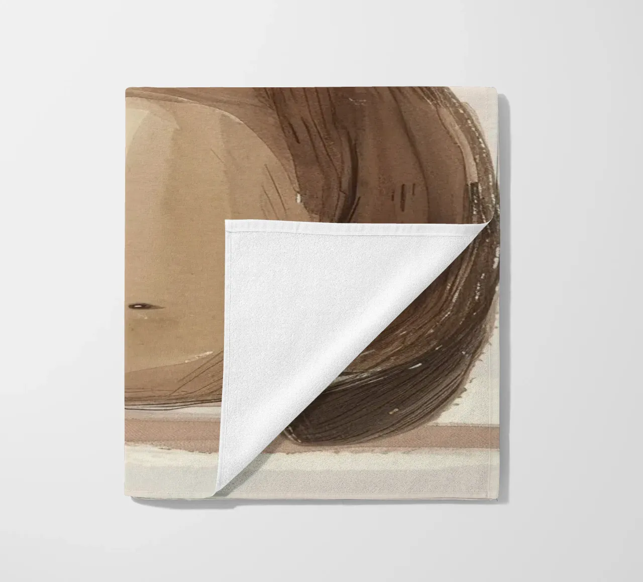 Illustrazione stilizzata ad acquerello di un orso bruno telo mare da DesignDoodle