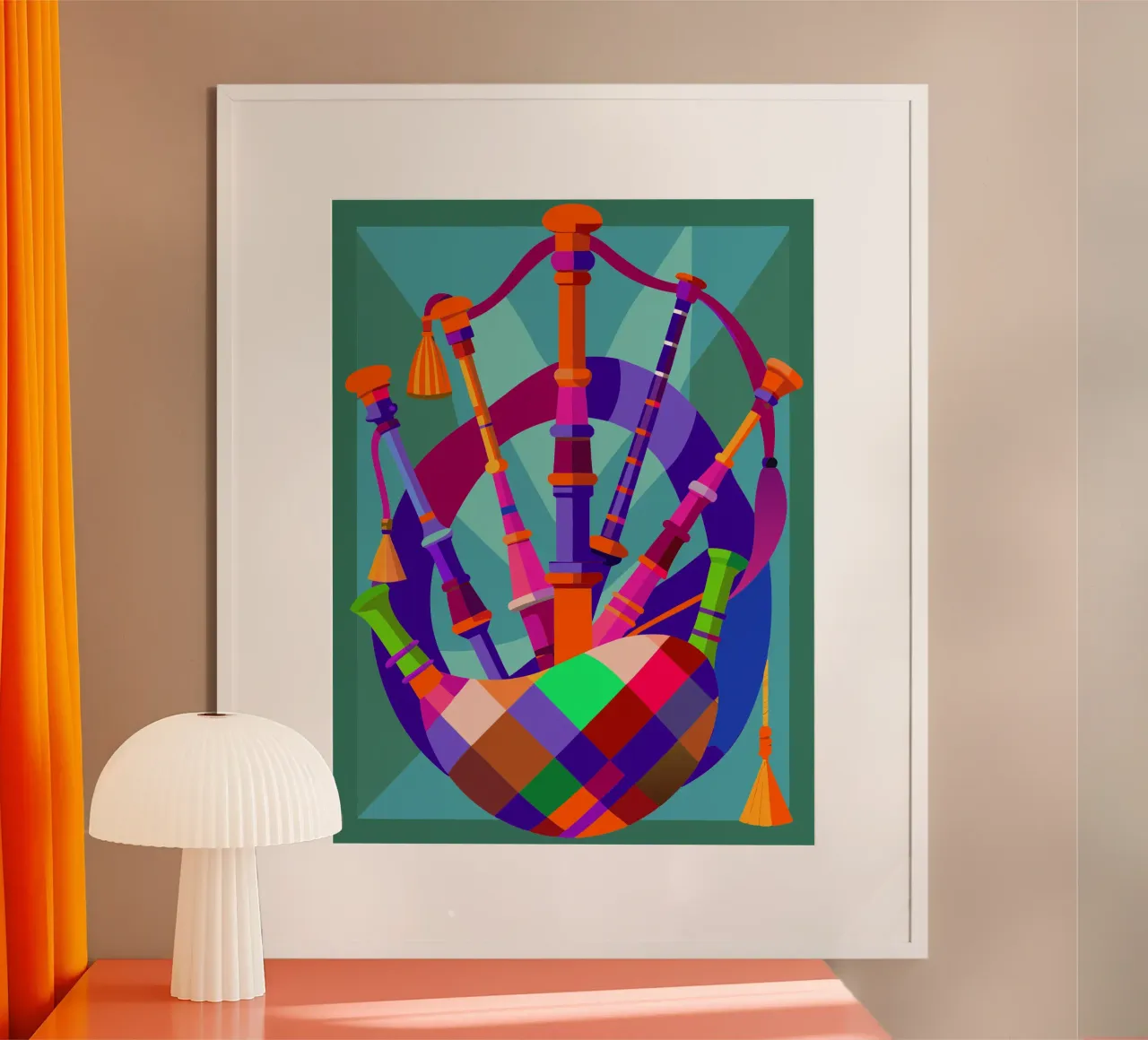 zampogna pittura arte moderna poster con telaio in plastica da jasmine