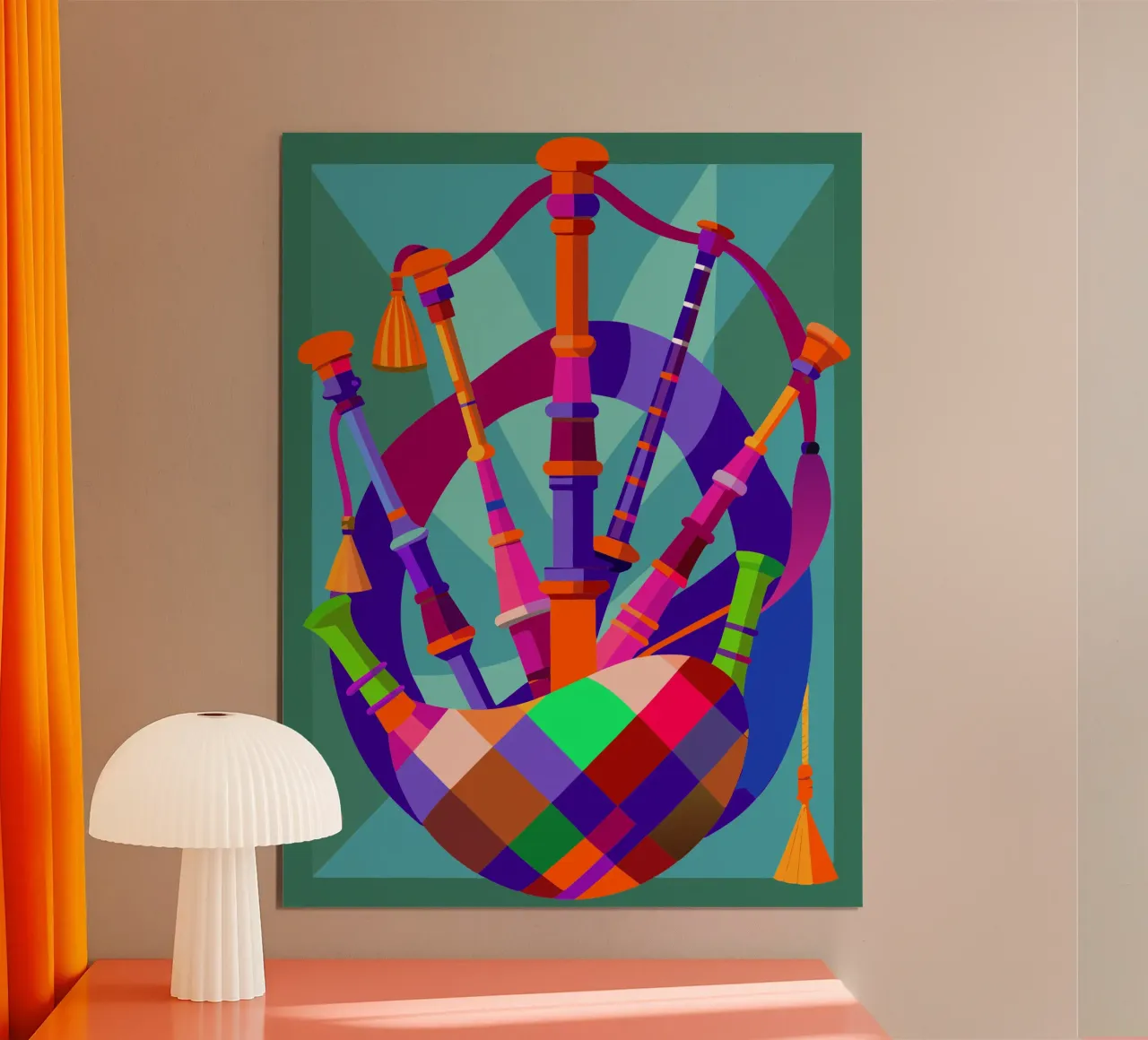 zampogna pittura arte moderna poster con telaio in plastica da jasmine