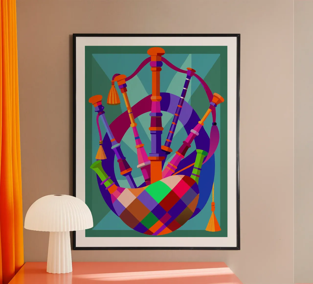 zampogna pittura arte moderna poster con telaio in plastica da jasmine