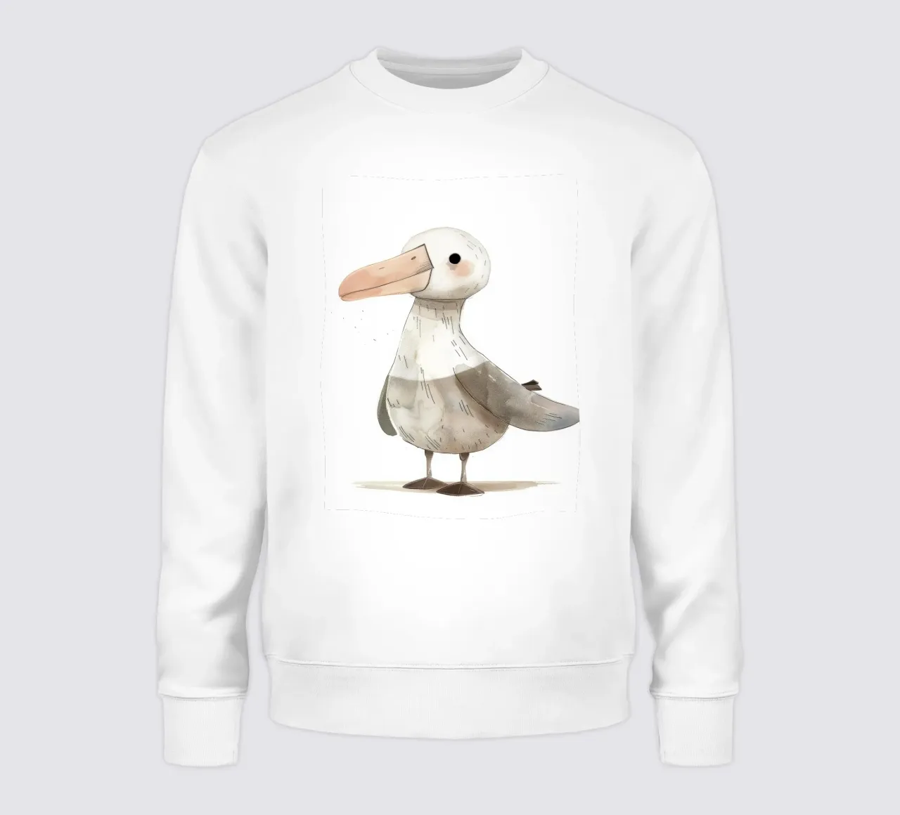 Illustrazione stilizzata ad acquerello di un albatros felpa da DesignDoodle