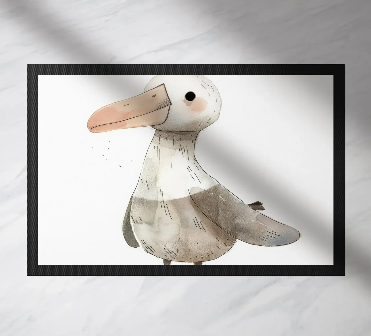 Illustrazione stilizzata ad acquerello di un albatros zerbino da DesignDoodle