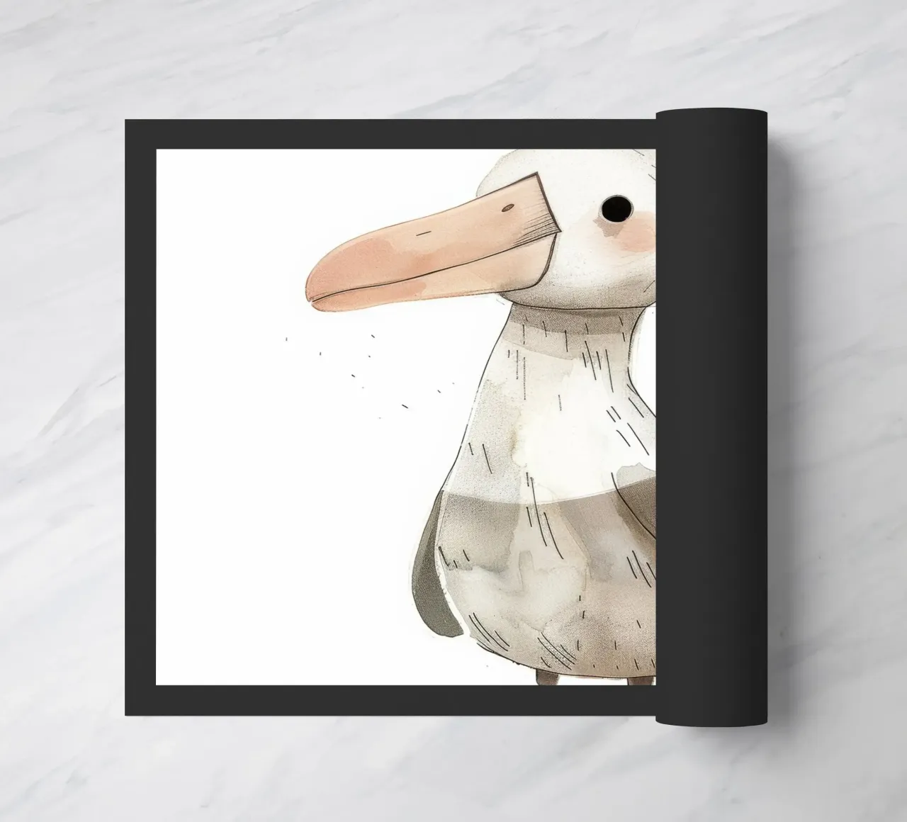 Illustrazione stilizzata ad acquerello di un albatros zerbino da DesignDoodle