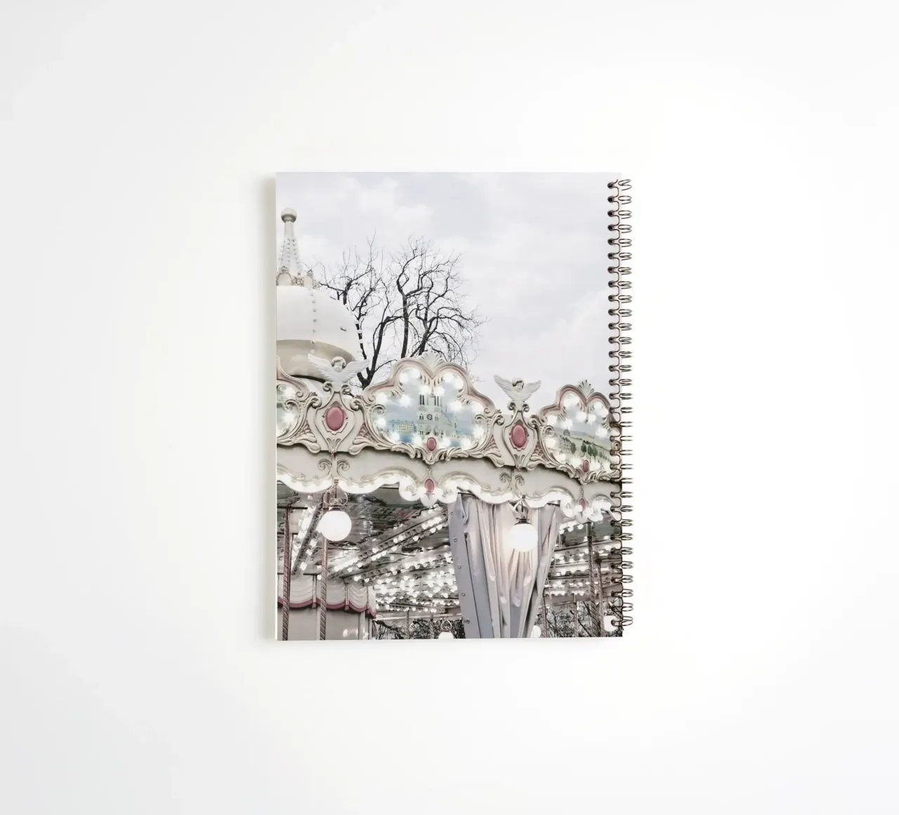 The Winter Carousel - Paris spiral notebook by GraceDigitalArtCo