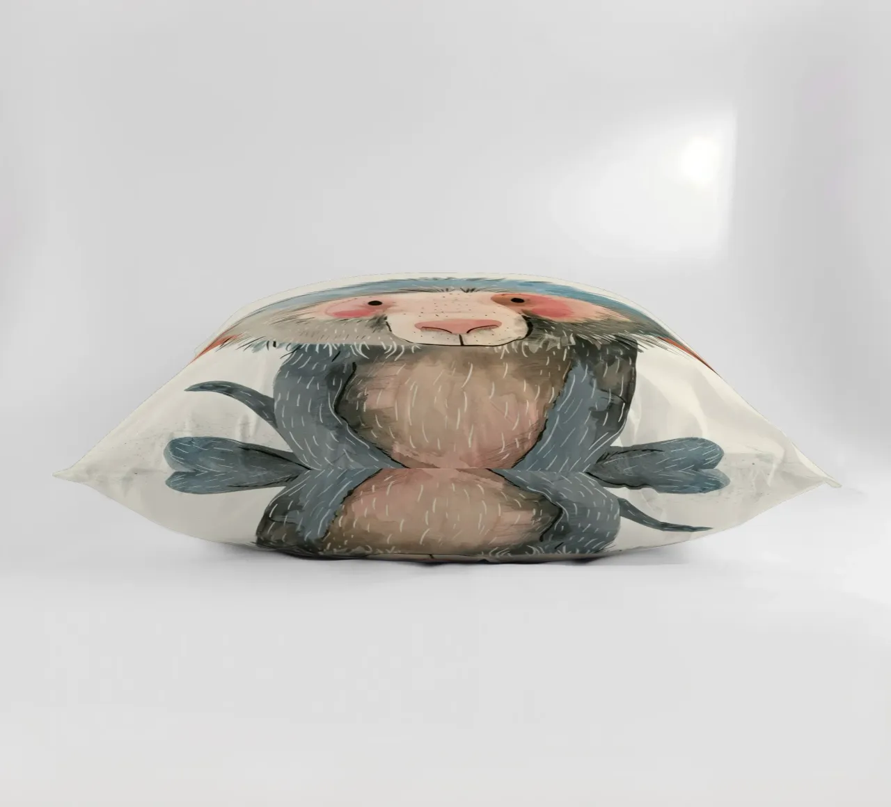 Illustrazione ad acquerello di un babbuino cuscino da DesignDoodle