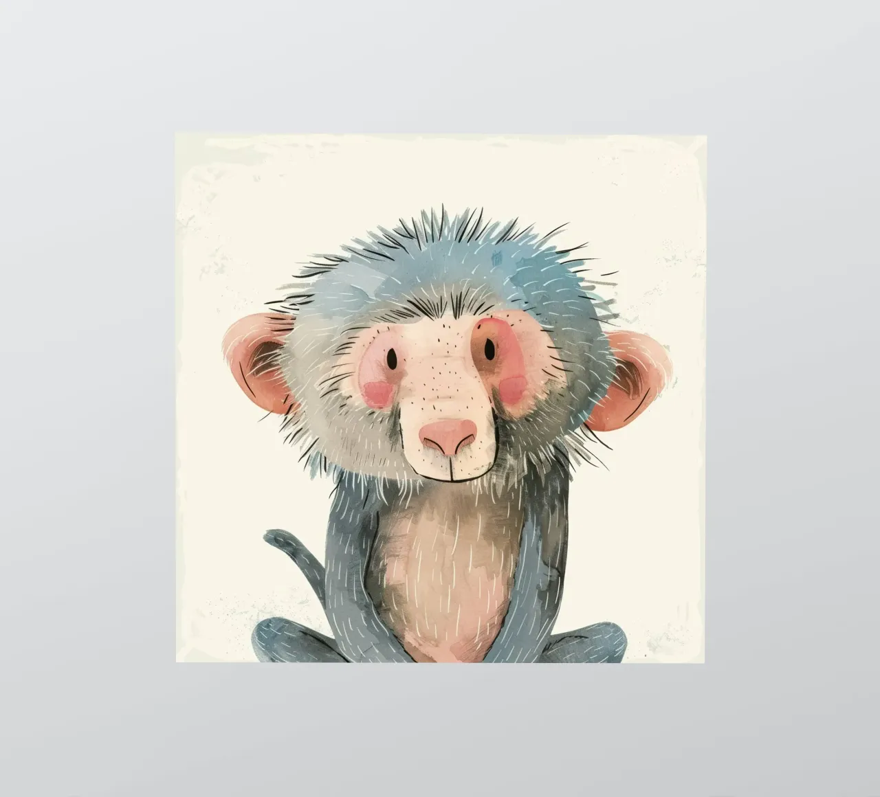 Illustrazione ad acquerello di un babbuino adesivo da DesignDoodle