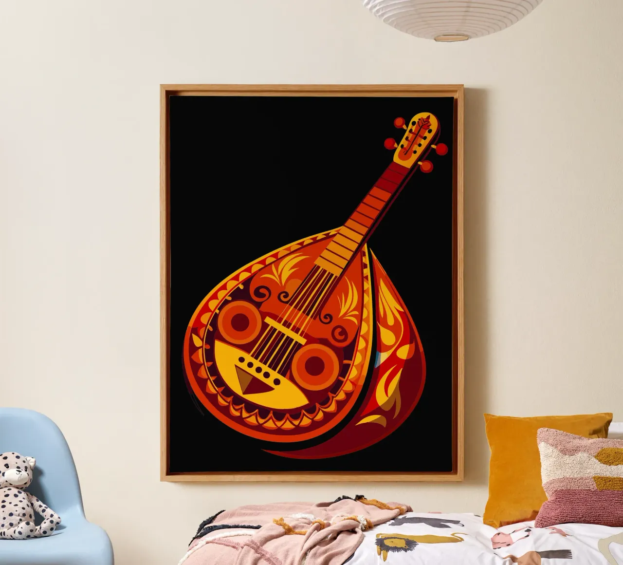 balalalika pittura arte moderna tela con Cornice a cassetta da jasmine