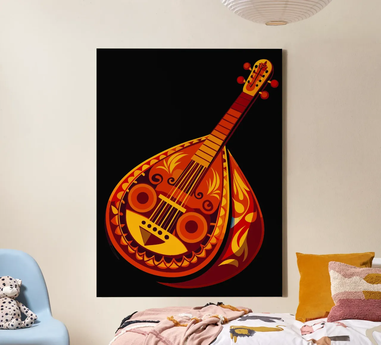 balalalika pittura arte moderna tela con Cornice a cassetta da jasmine