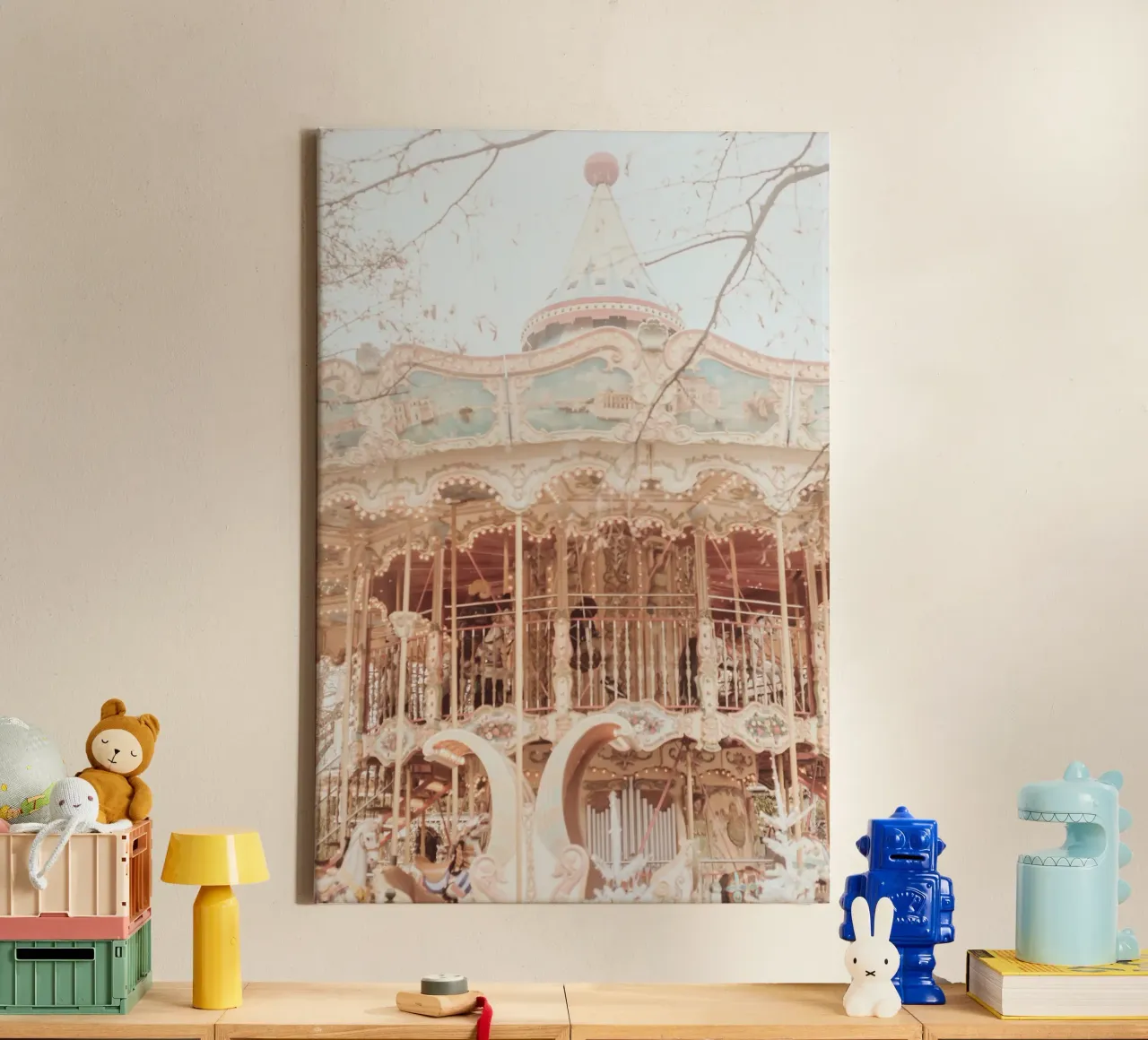 Copenhagen Carousel Leinwand von GraceDigitalArtCo