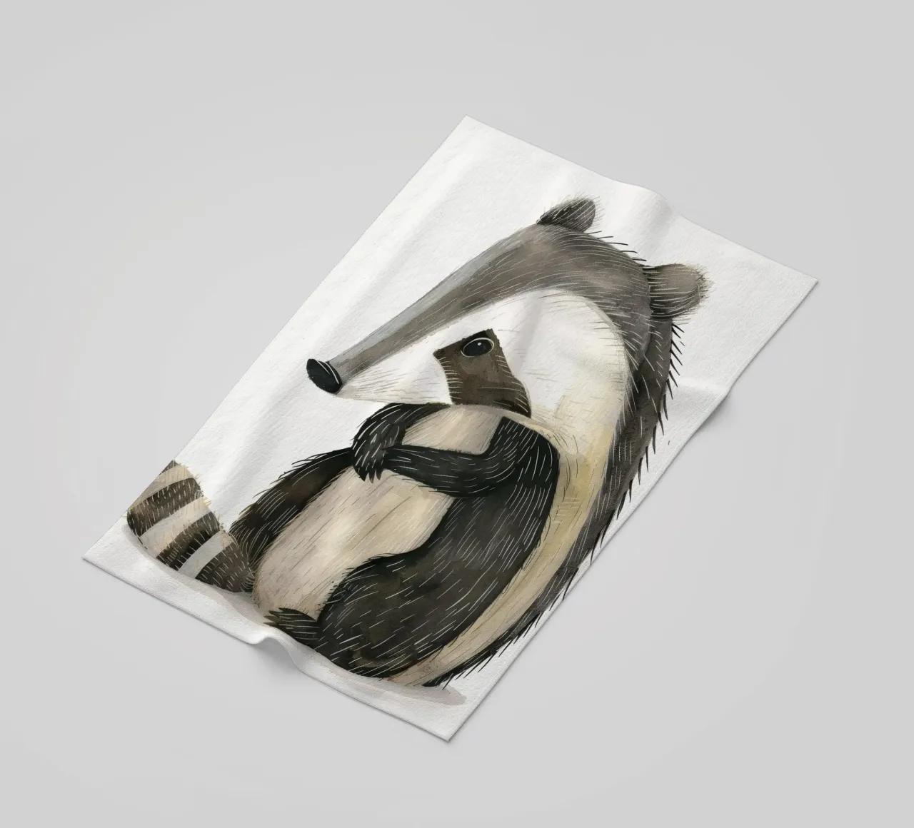 Illustrazione ad acquerello di un tasso telo mare da DesignDoodle