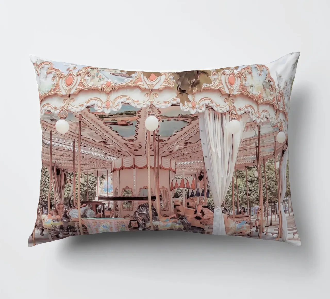 Paris Carousel Photographic Print cuscino da GraceDigitalArtCo