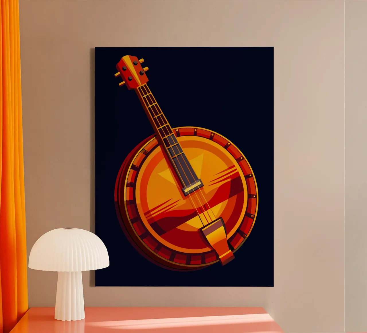 banjo pittura arte moderna tela con Cornice a cassetta da jasmine