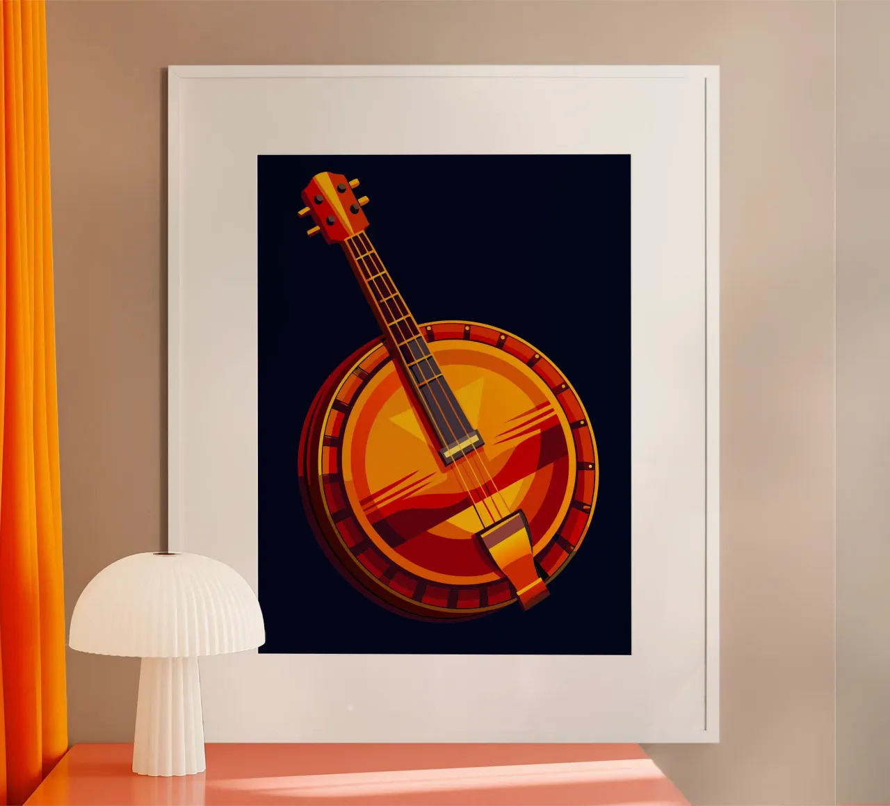banjo pittura arte moderna poster con telaio in plastica da jasmine