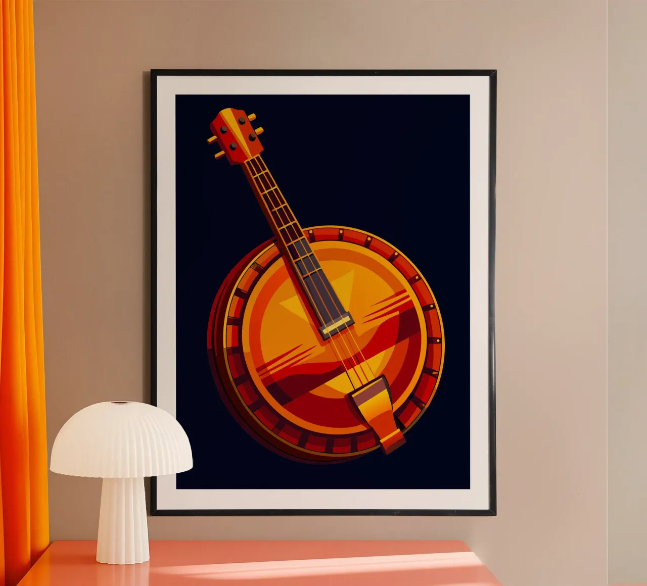 banjo pittura arte moderna poster con telaio in plastica da jasmine