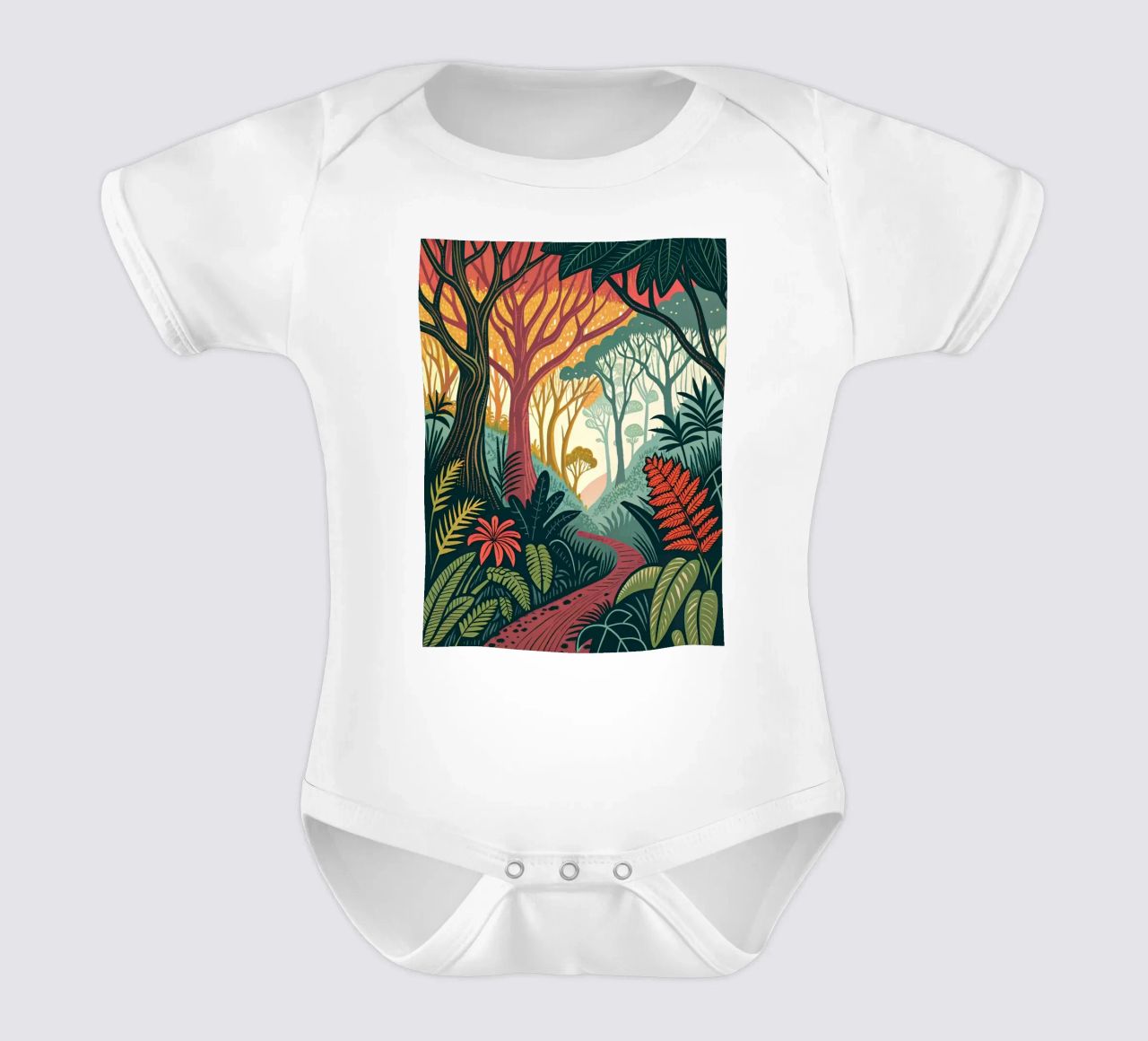 Enchanted Forest Path short-sleeve baby romper by Artistic-shop